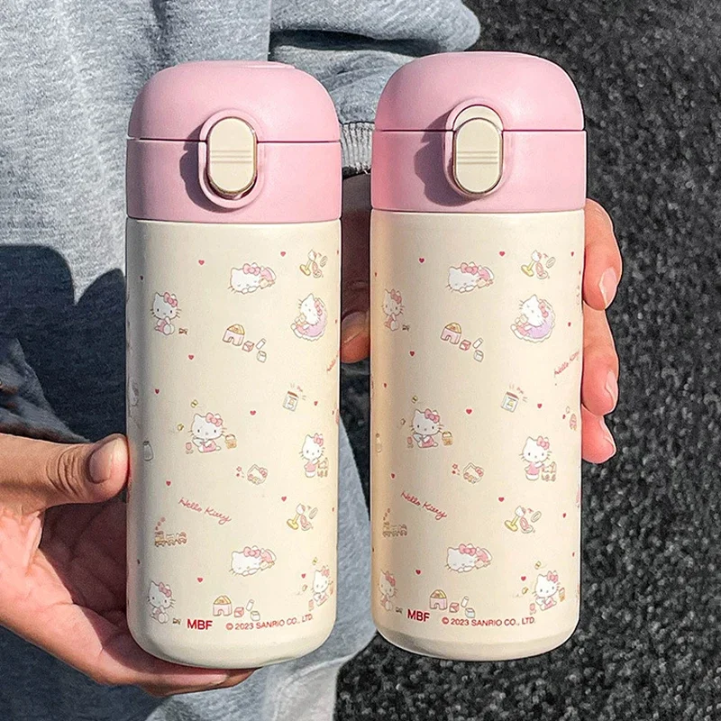 

Sanrio Kawaii Hello Kitty 316 Stainless Steel Straw Thermos Cup Anime Cartoon Sweet Fashion Exquisite Portable Student Water Cup