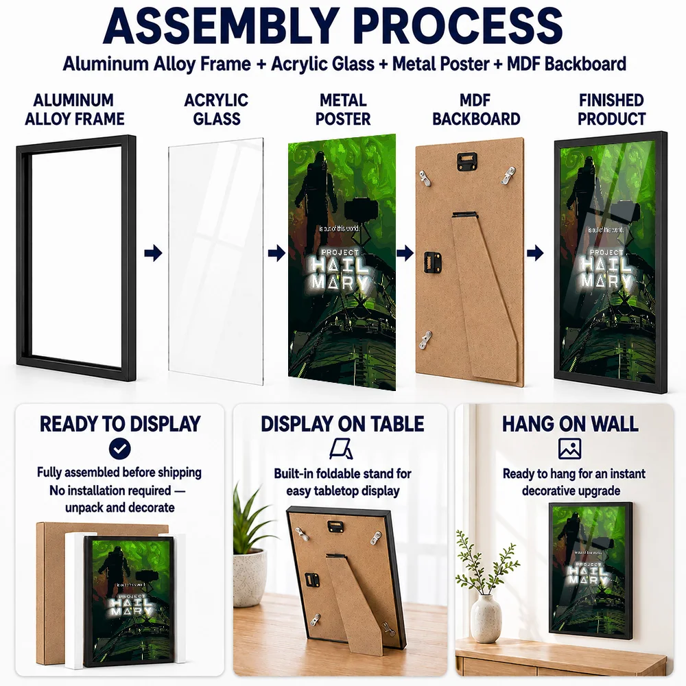 Project Hail Mary Astronaut Metal Poster With Aluminum Alloy Frame Personalized Cosmic Perspective Wall Art Ideal For Bedroom