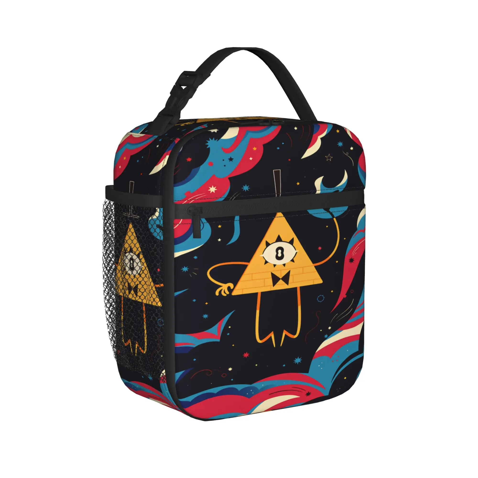 G-Gravity Falls Lunch Bag Bill Cipher Kawaii Lunch Box For Girls Office Portable Zipper Cooler Bag Waterproof Thermal Lunch Bags