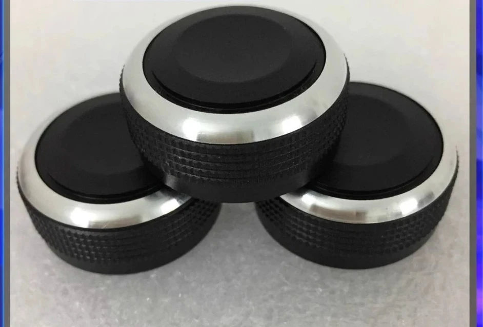 30MM modified round car navigation center console audio volume switch black knob aluminum alloy cap D hole