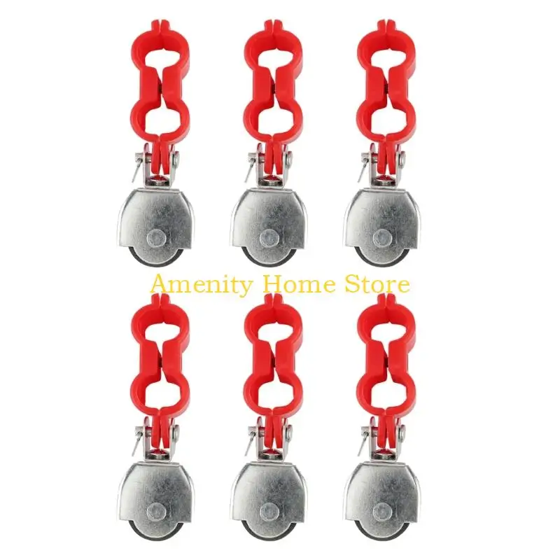 F26C Wire Rope Routing Pulley Wheel Set with 6 Bearing Cable Guides, Threaded Lower-Frame Fasteners, and Metal and Plastic