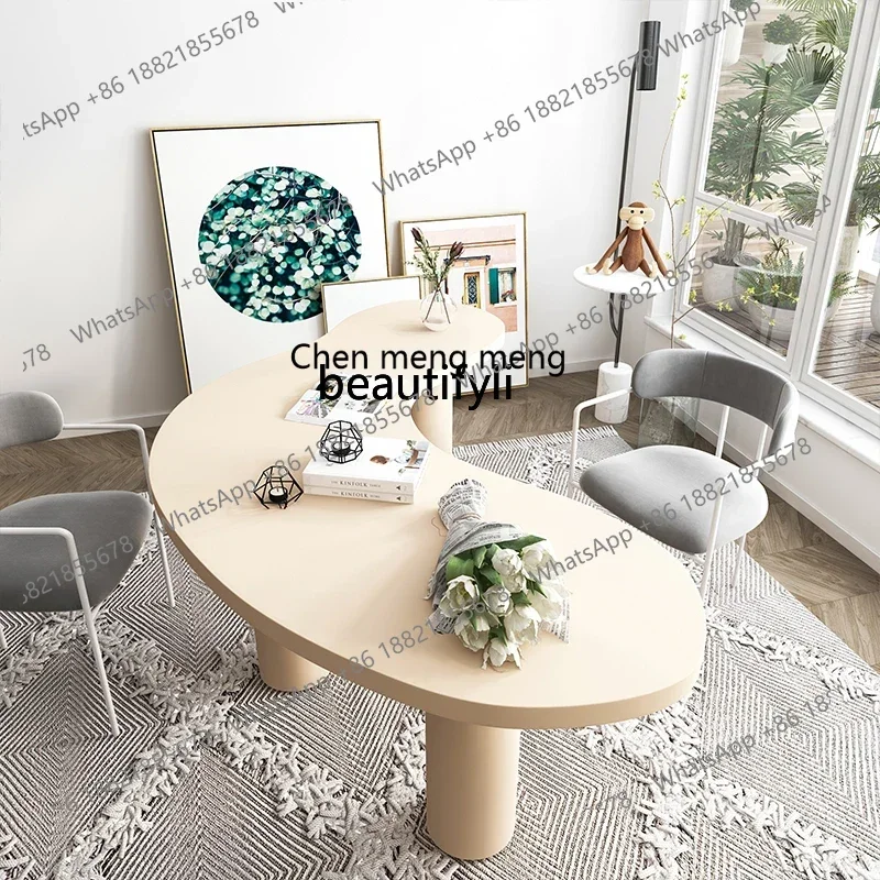 A182 C Solid wood special-shaped simple computer desk workbench office meeting long desk dining table