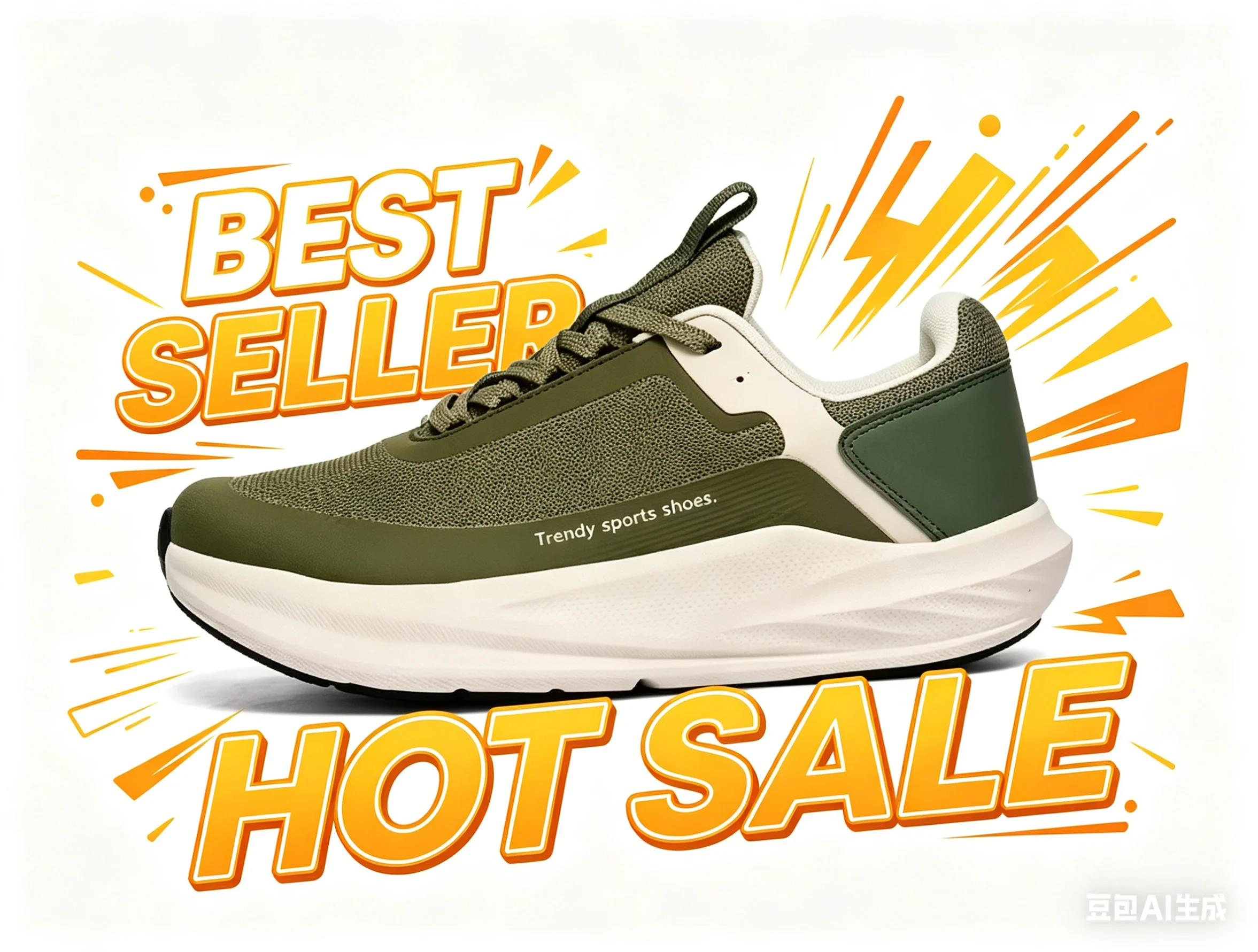 

Men's Trendy Sports Shoes, Lightweight Non-Slip Thick-Sole Trainers, Breathable Army Green Mesh, High-Quality, Limited Sale!