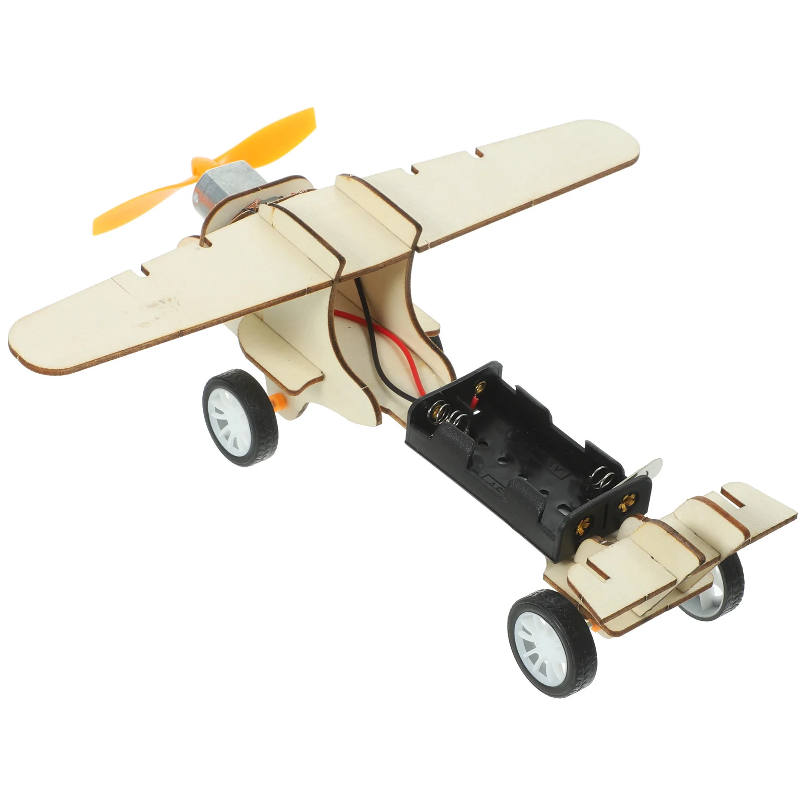 

Kids Toys Taxi DIY Airplane Model Kits Brown Wooden Science Experiments for Toddler