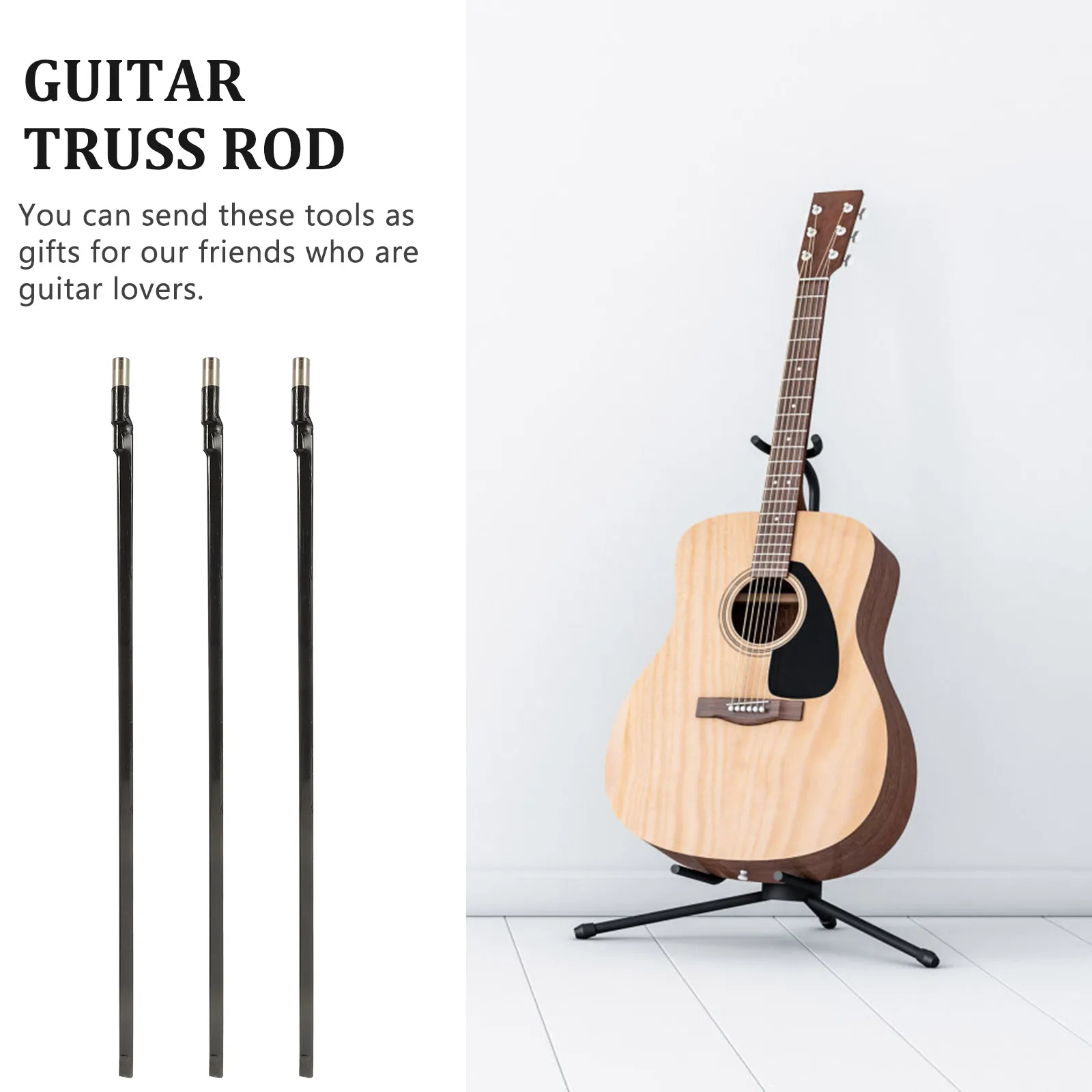 

3 Pcs Guitar Adjustment Lever Rod Neck Bass Bidirectional Truss Durable Iron