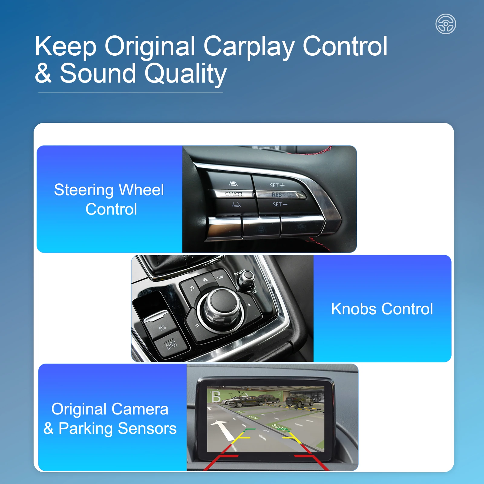 Podofo Carplay AI Box Android Auto USB Adapter Retrofit Kit Voice Control GPS Navigation For Mazda 2 3 6 CX30 CX5 CX8 CX9 MX5