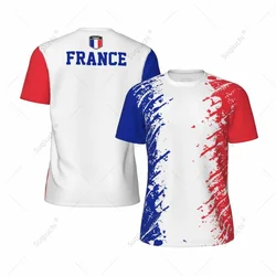 Exclusive design France Flag Grain 3D Printed Men For Running Bike Soccer Tennis Fitness Sports tshirt Mesh Fans Short T-shirt