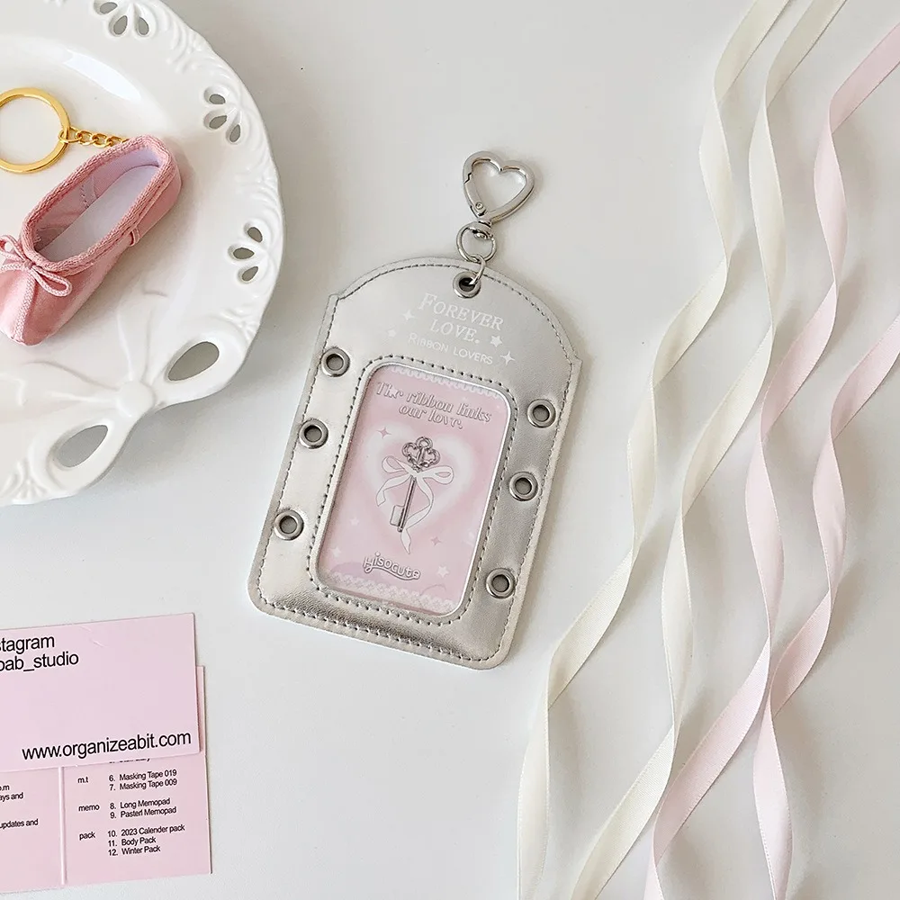 

Cute Korean Idol Balletcore Photocard Holder Ribbon DIY PU Photocard Holder Korean Style INS Bus Card Holder Outdoor