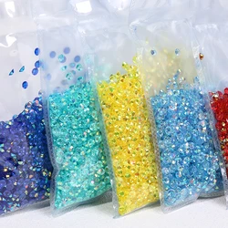 2/3/4/5/6mm Big Package Resin Rhinestone Nails Art Decorations Jelly AB Non Hot Fix Flatback Plastic Garment DIY Paste Drill Gem