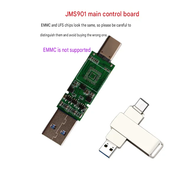 Silicon Motion SM3350 jmS901 Android BGA153 UFS Mobile Phone Font Library to USB Flash Drive DIY High-Speed Controller PCB Board