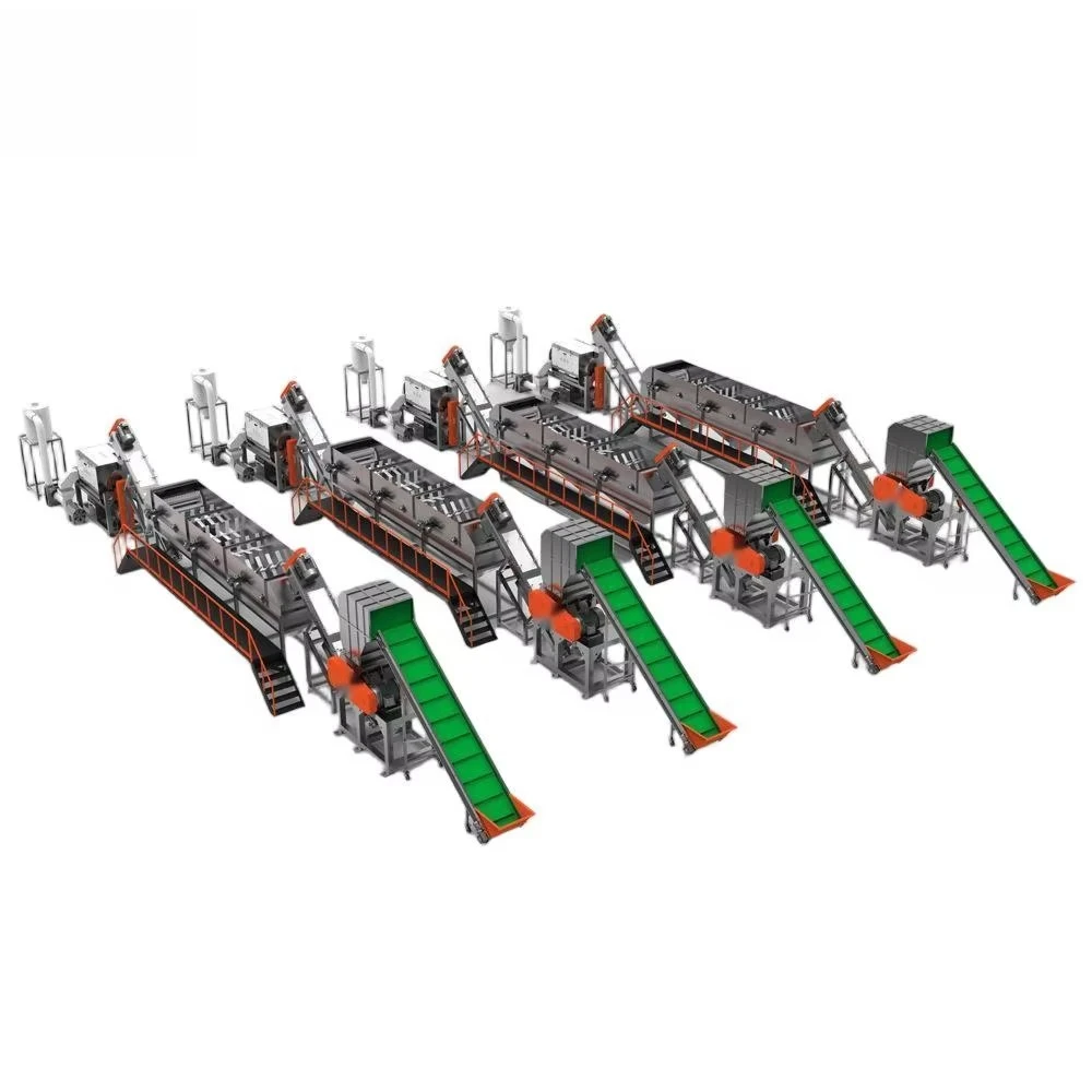 Automatic Plastic Bottle & Waste Plastic Recycling & Cleaning Line with Motor & Gearbox 200kg/h Capacity Multifunctional