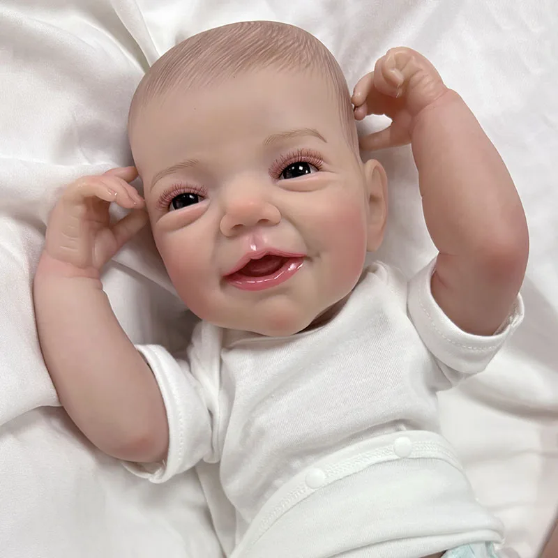 

19-дюймовый виниловый корпус Charlie Reborn Baby, реалистичная многослойная живопись, 3D кожа, видимые вены, Рождественский подарок для детей