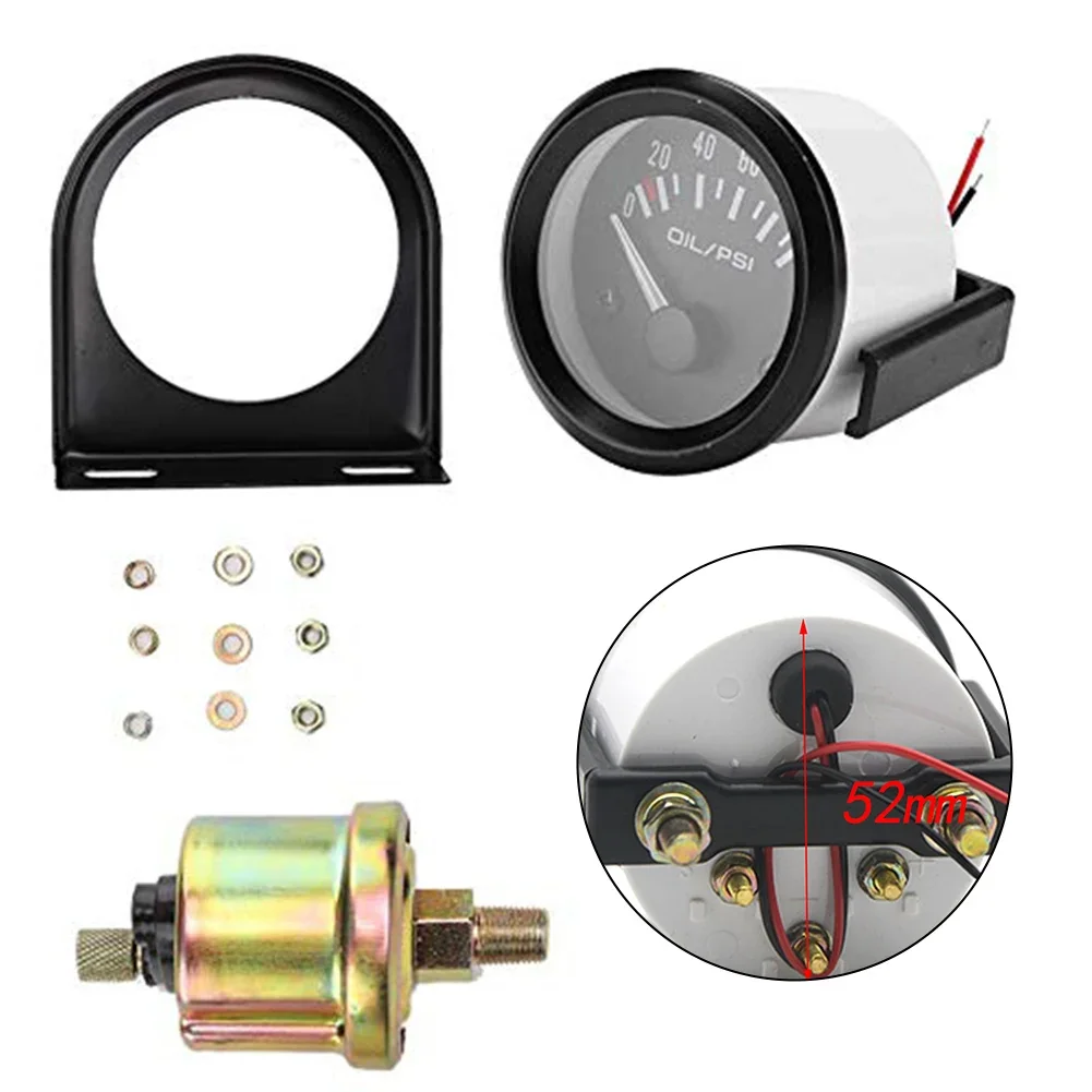 1 Set 52mm Oil Pressure Gauge for For 12v Car Truck RV with 0 100 PSI Scale and Easy Mounting Feature for Dashboards