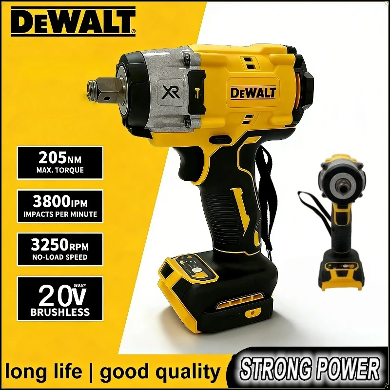 

Dewalt 3250RPM 205N.m Cordless Electric Wrench Brushless Impact Wrench High Torque Power Repair Tool Intelligent Power tools