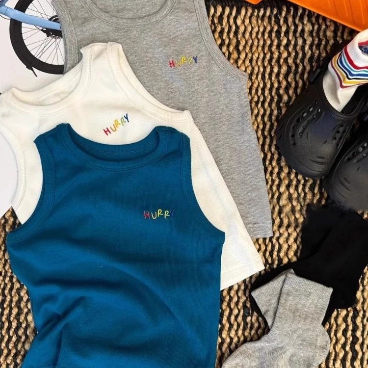 Boys T-shirt 2026 Spring/summer New Childrens Clothes Boys and Girls Contrast Color Letter Embroidery Pure Cotton T-shirt