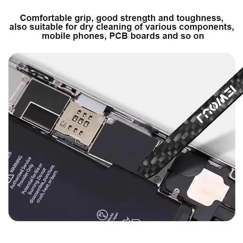 LUOWEI LW-T01 T02 T03 Batang Pry Serat Karbon Pengikis Timah Non-magnetik Lembar Pembongkaran Kekerasan Tinggi untuk Alat Pembongkaran Ponsel