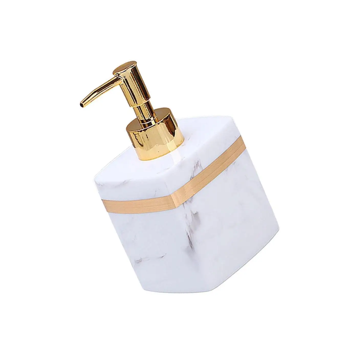 Resin Soap Dispenser Reusable for Tabletop Kitchen Bathroom Shower Shampoo White-250ML