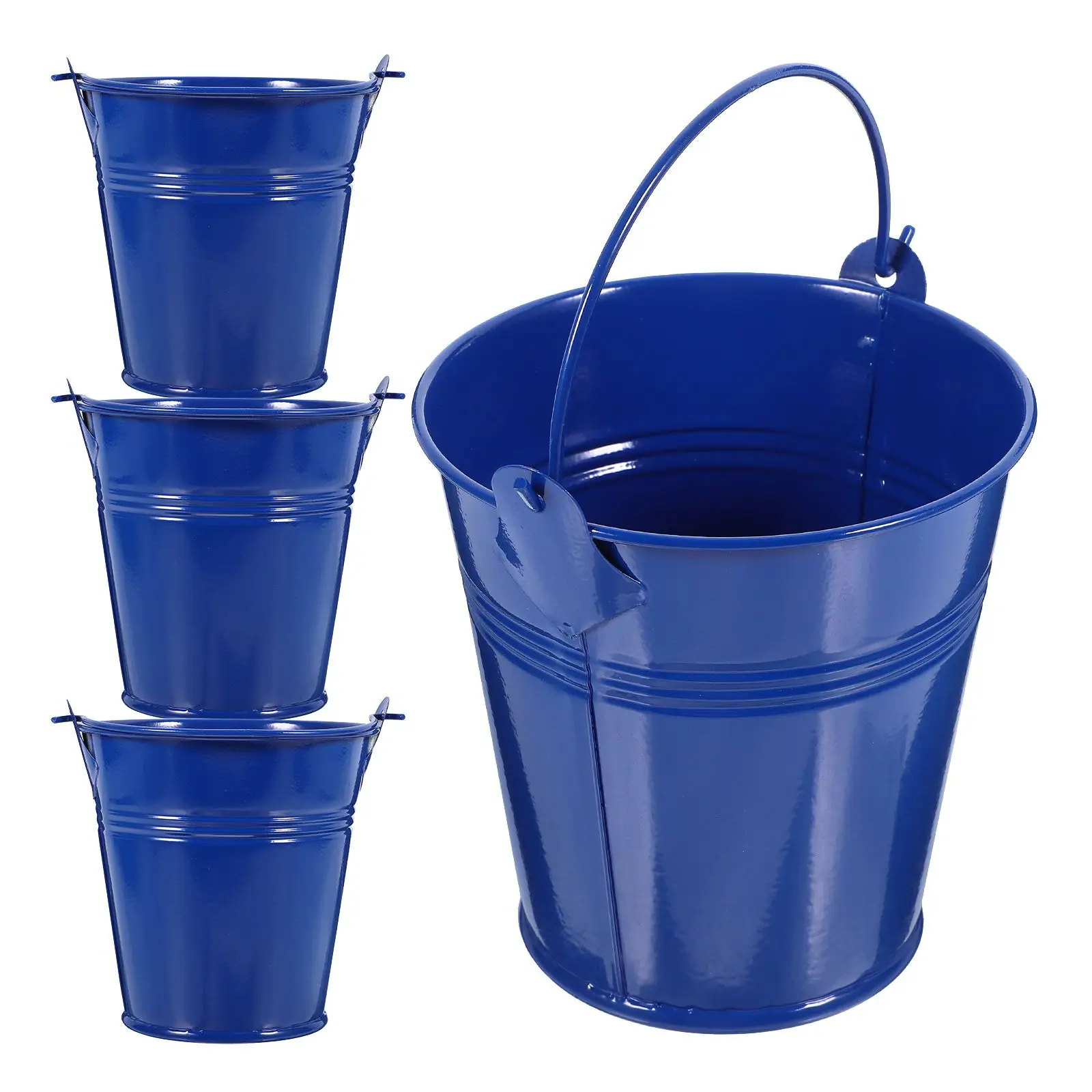 

4 Pcs Iron Buckets 10x7x10cm Plant Storage Flower Vase Metal Party Iron Bucket Snack Container Home Shop Decor