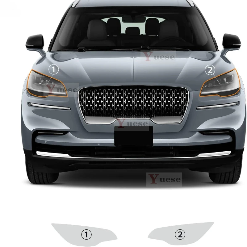 For Lincoln Aviator AVIATOR 2022-2023 2 Pcs Car Headlight Protective Film Transparent Smoked Black TPU Sticker