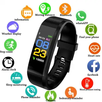 115Plus Smart Watch bluetooth-compatible Sport Watch Health Wristband Heart Rate Fitness Pedometer Bracelet 115 Smart Band