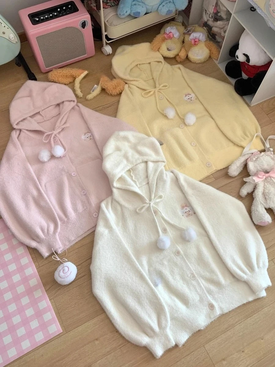 Sweet Japanese Kawaii Short Overcoats Women Lolita Thin Jacket Female 2000s Vintage Clothing Street Wear Dress Coats Y2k Autumn