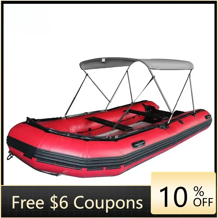 

STLF HOMFUL 2 Bow Marine Inflatable Boat Bimini Cover Bimini Top With Rear Support Pole and Storage Boot