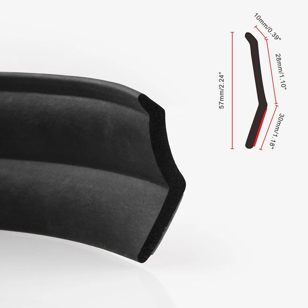 

2.5M Car Bumper Lip Strip Car Front Bumper Lip Rubber Car Bumper Protectors Exterior Mouldings 65mm Width