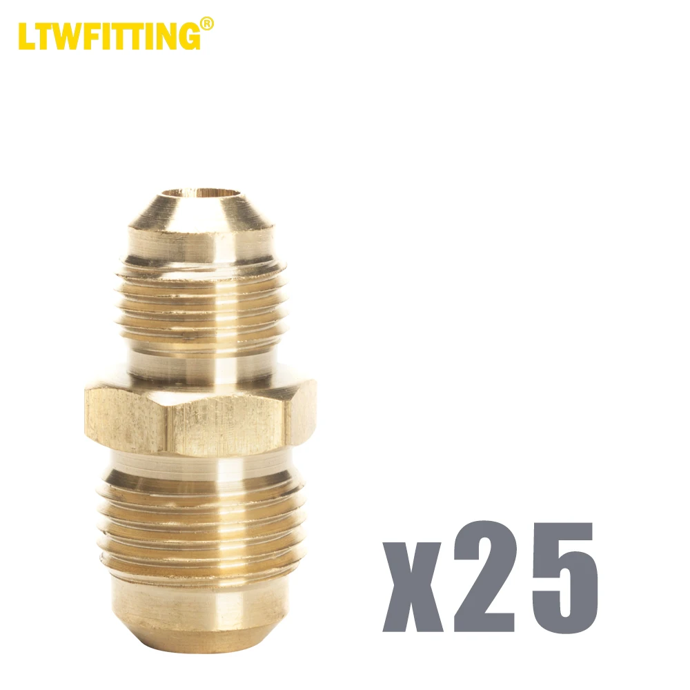 

LTWFITTING Brass 1/2" OD x 3/8" OD Flare Reducing Union,Brass Flare Tube Fitting(Pack of 25)