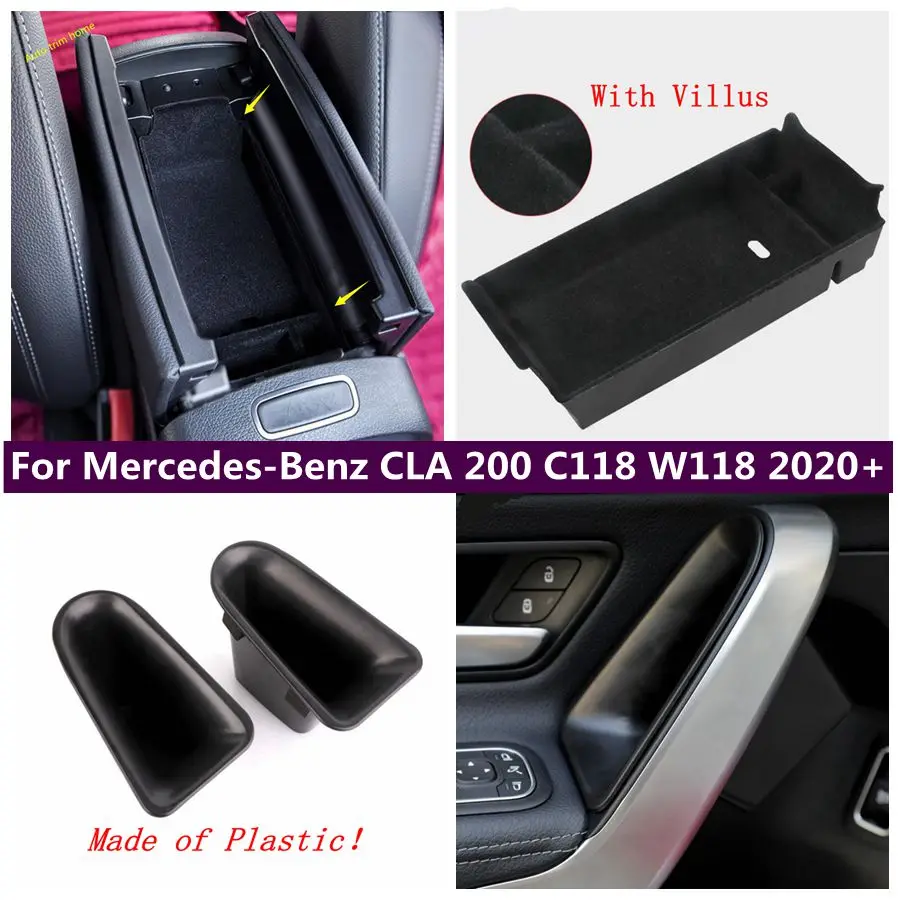 

Door Handle Holder Tray Storage Box Armrest Central Control Container Cover Fit For Mercedes-Benz CLA 200 C118 W118 2020 - 2024