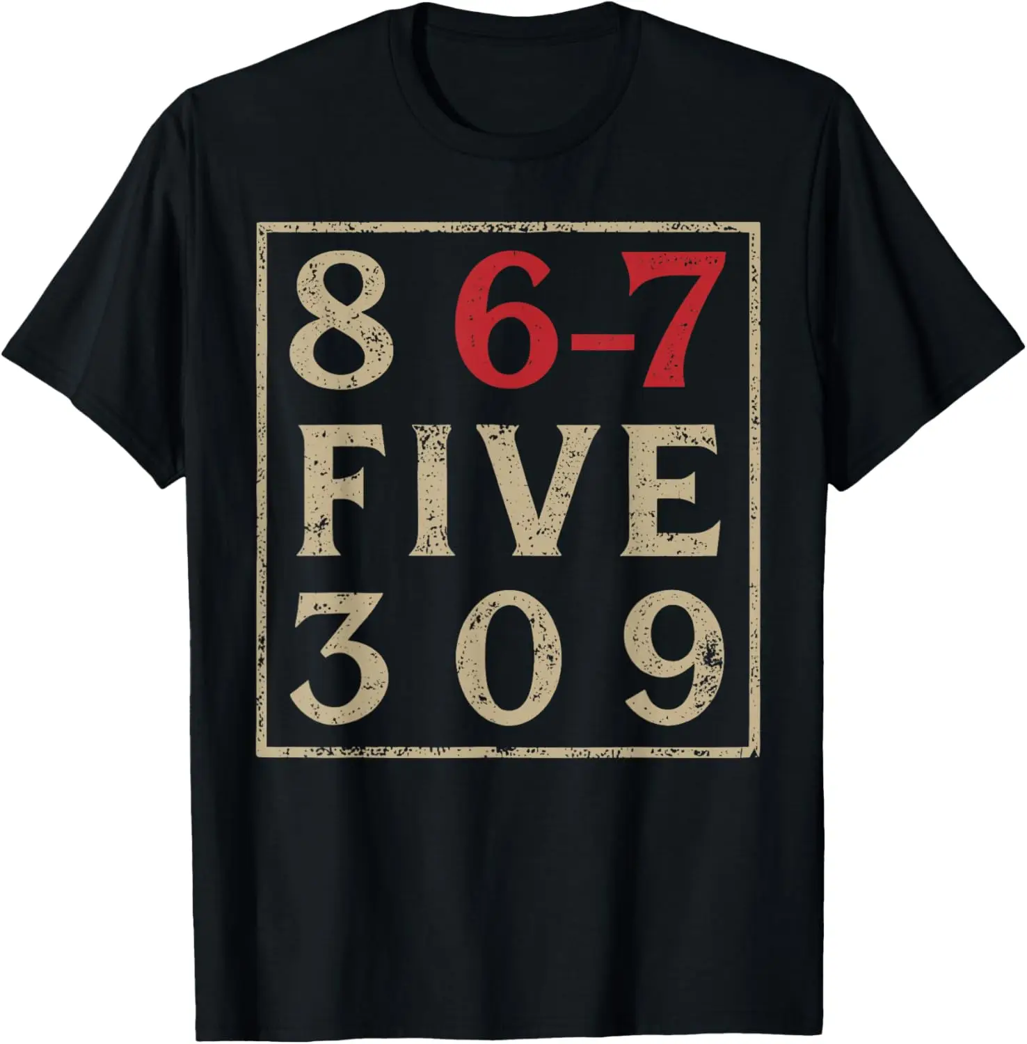 8 67 Five 309 Funny Six Seven T-Shirt Summer Short-Sleeved Breathable Sweat-Wicking Versatile Fashion T-Shirt For Back-To-School
