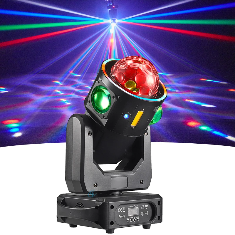 DJ Moving Head RGBW LED 100W Stage Beam Lase Lights Strobe Effect With LED Strip DMX For Disco Party Nightclub Wedding