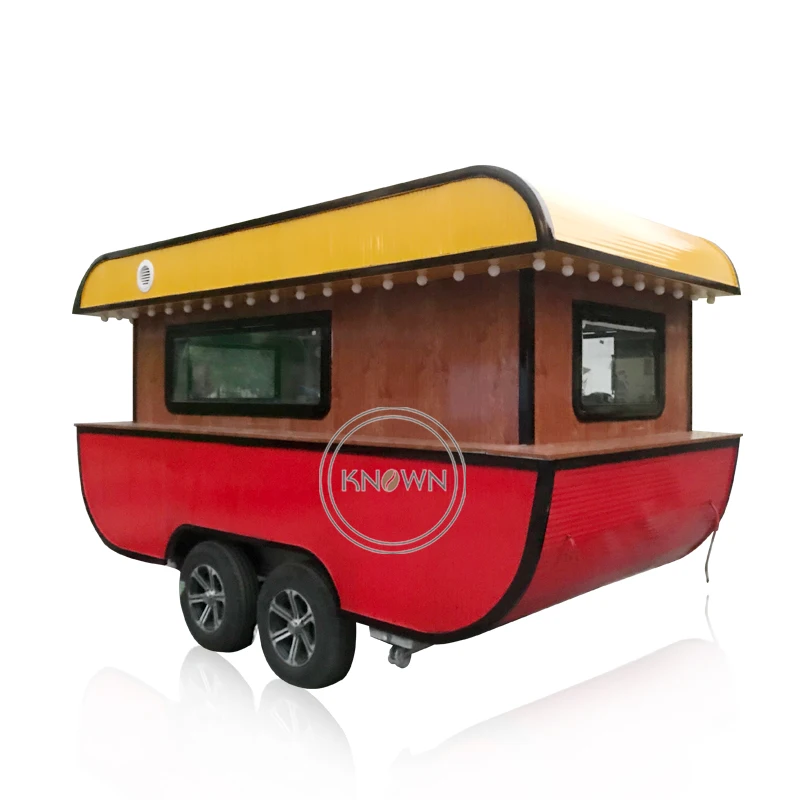 OEM Mobile Boat Trailer Fast Food Truck Ice Snack Vending Cart Customized Food Selling Kiosk with 5m Length