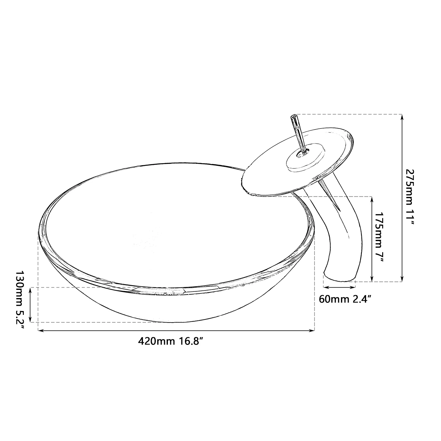 JIENI Countertop Basin Glass Sinks Bathroom Victory Vessel Washbasin Tempered Glass Sink With Chrome Waterfall Faucet Set