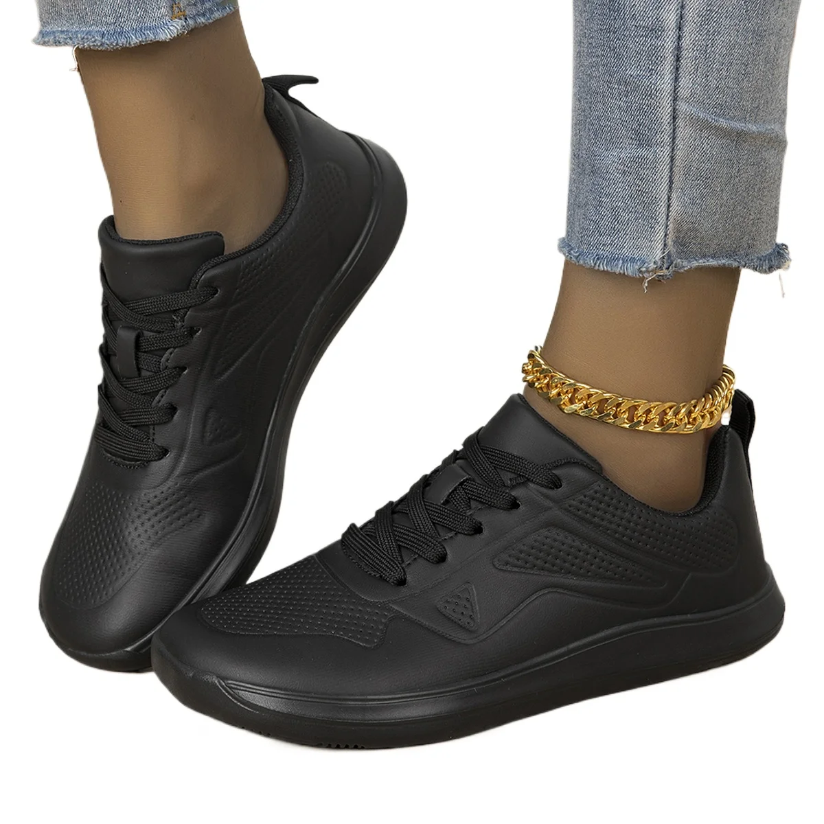 Women's Waterproof Walking Flats Wide Toe Box Lace Up Casual Sports Shoes Lightweight Soft Sole Ladies Outdoor Leather Sneakers