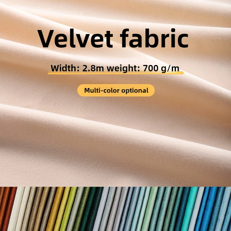

Matte Plain Velour Fabric 2.8m Wide By The Meter for Sofacovers Tablecloth Curtains Sewing Skin-friendly Velvet Cloth Soft Droop