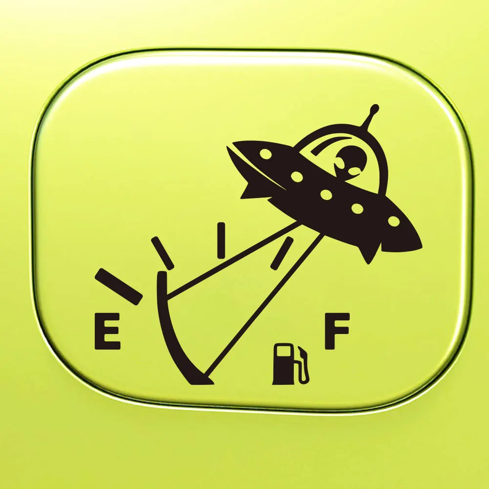 Alien Airship Fuel Tank Cap Sticker for Car Fuel Tank Cap Door Decoration Exterior Accessories Outdoor Stickers PVC Vinyl Decals