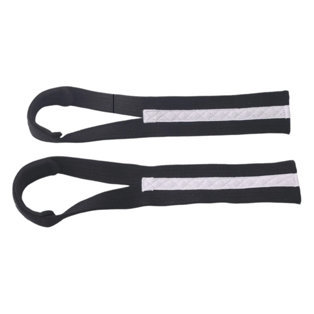 2pcs Polyester-Cotton Blend Weightlifting Wrist Strap Neoprene Black Wrist Support Strap Tidy Stitching Fine Edging Grip Strap