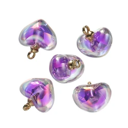 10Pcs 18x19mm AB Color Heart Acrylic Charms Pendants for Necklace Earrings Keychain Pendant DIY Jewelry Making Accessories