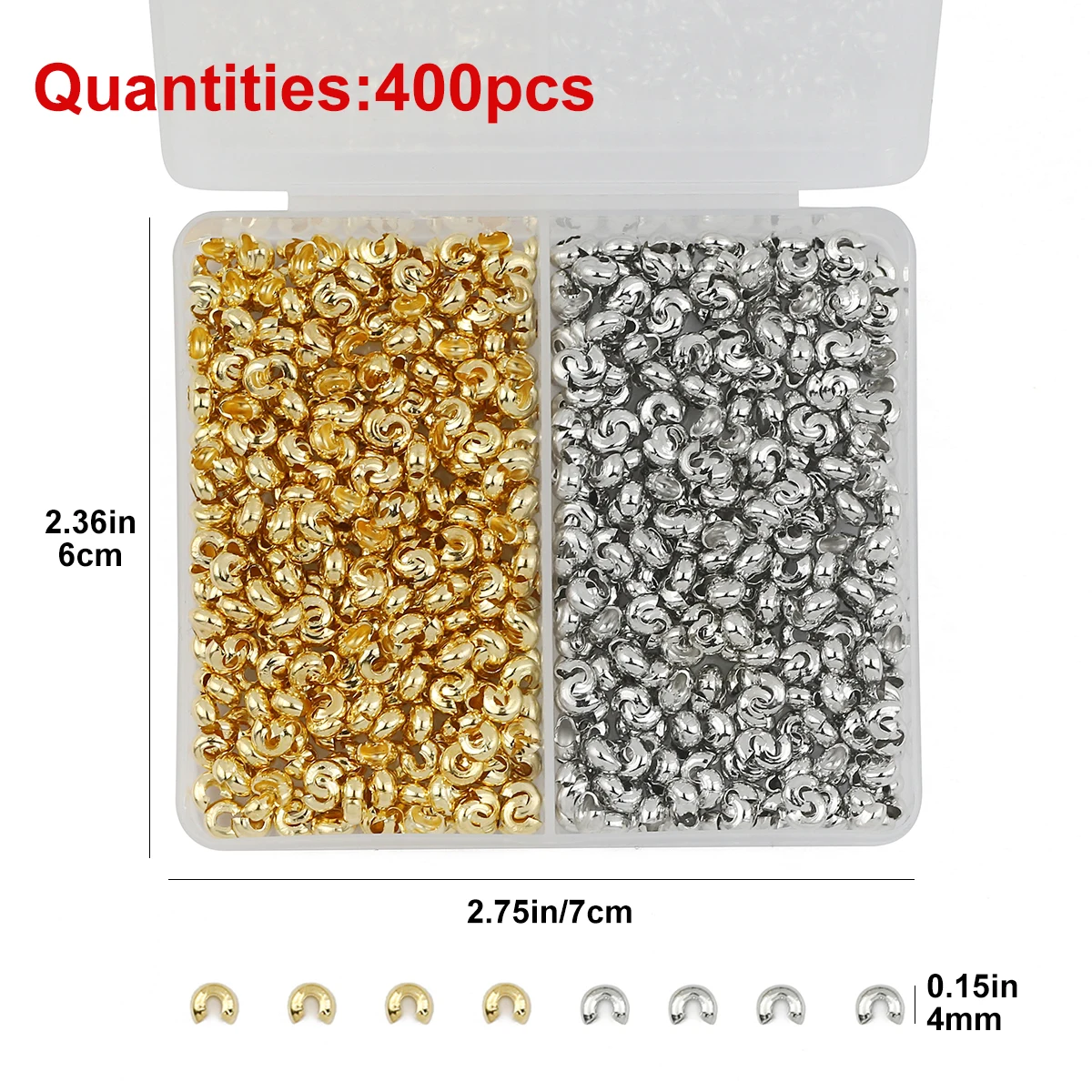 Box Diy Schmuck Materialien Zubehör Karabinerverschluss Biegeringe Ohrringverschlüsse Stopper Crimp Tube Clamshell Bead Flat Head Eye Pin