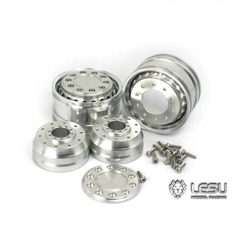 Metal lesu cubo da roda dianteira para 1/14 diy tamiyaya modelo de eixo elétrico rc caminhão hex freio tipo largo th10255