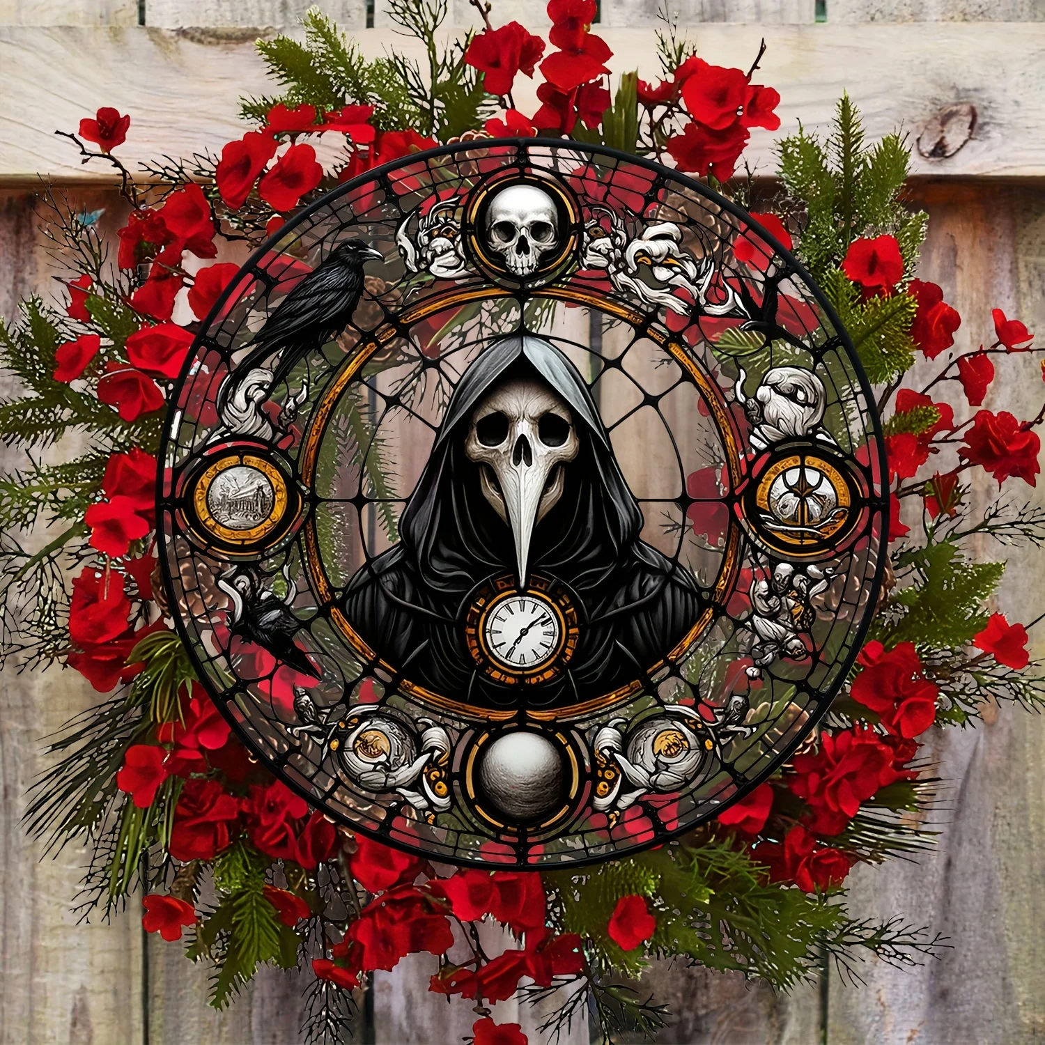 Gothic Reaper Window Hanging Art, Acrylic Sun Catcher, Creative Home Decor, Halloween Plaque, Ideal Gifts