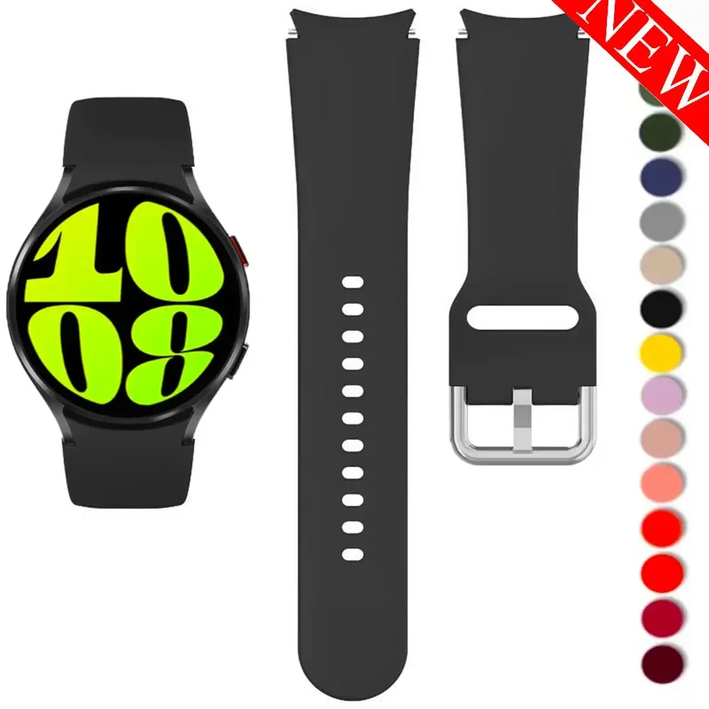 20mm Band For Samsung Galaxy Watch 4/5/6 44mm 40mm 5 Pro 45mm Silicone Bracelet correa Galaxy Watch 6 classic 47mm 43mm strap