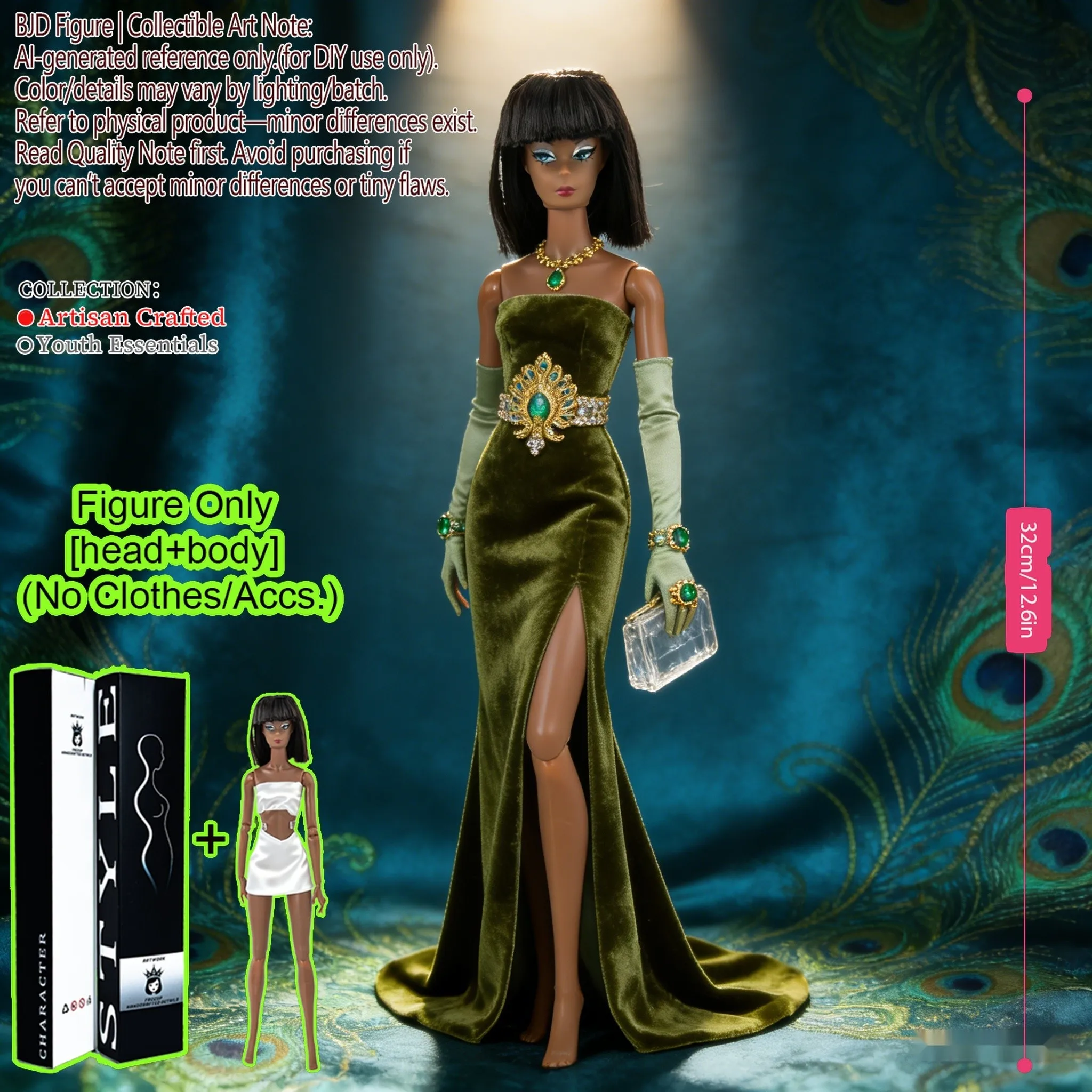 

Кукла-супермодель BJD/MJD с 12 шарнирами, 12,6 дюйма, 1/6 масштаба - подвижная статуэтка, праздничный подарок (без одежды)