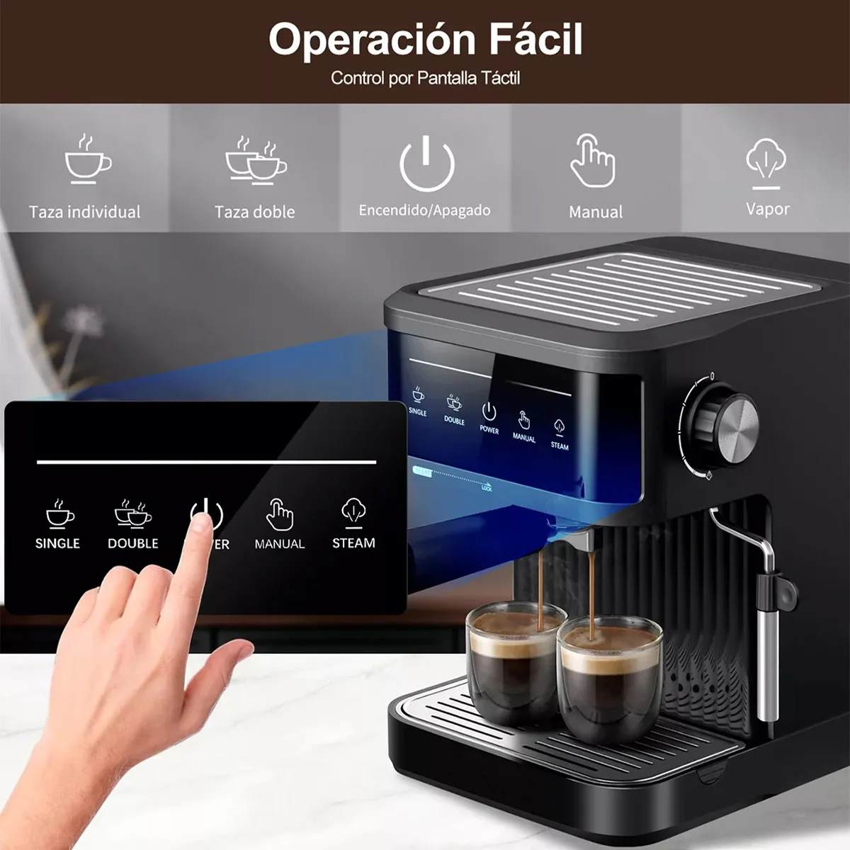 ماكينة صنع الاسبريسو الكهربائية المهنية ماكينة صنع قهوة اسبريسو الإيطالية شبه الإيطالية كابتشينو الحليب Frother ماكينات القهوة 20Bar #2