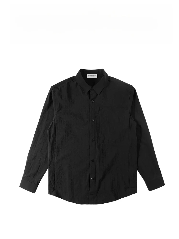 

BAIRBAOLIY Men's Long Sleeve Shirt Casual Simple Style Spring Summer Fashionable Breathable Polyester Fiber Standard Fit