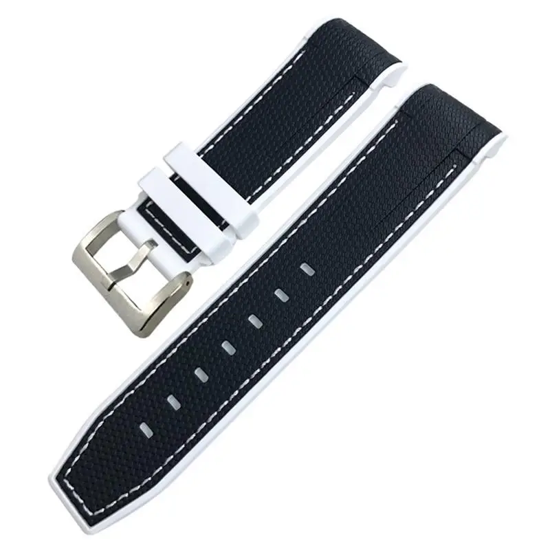 

New Natural Rubber Watchband 22mm 23mm for Tudor Strap Black Bay Bronze Two Tone Wristband Soft Silicone Watch Band Free Tools