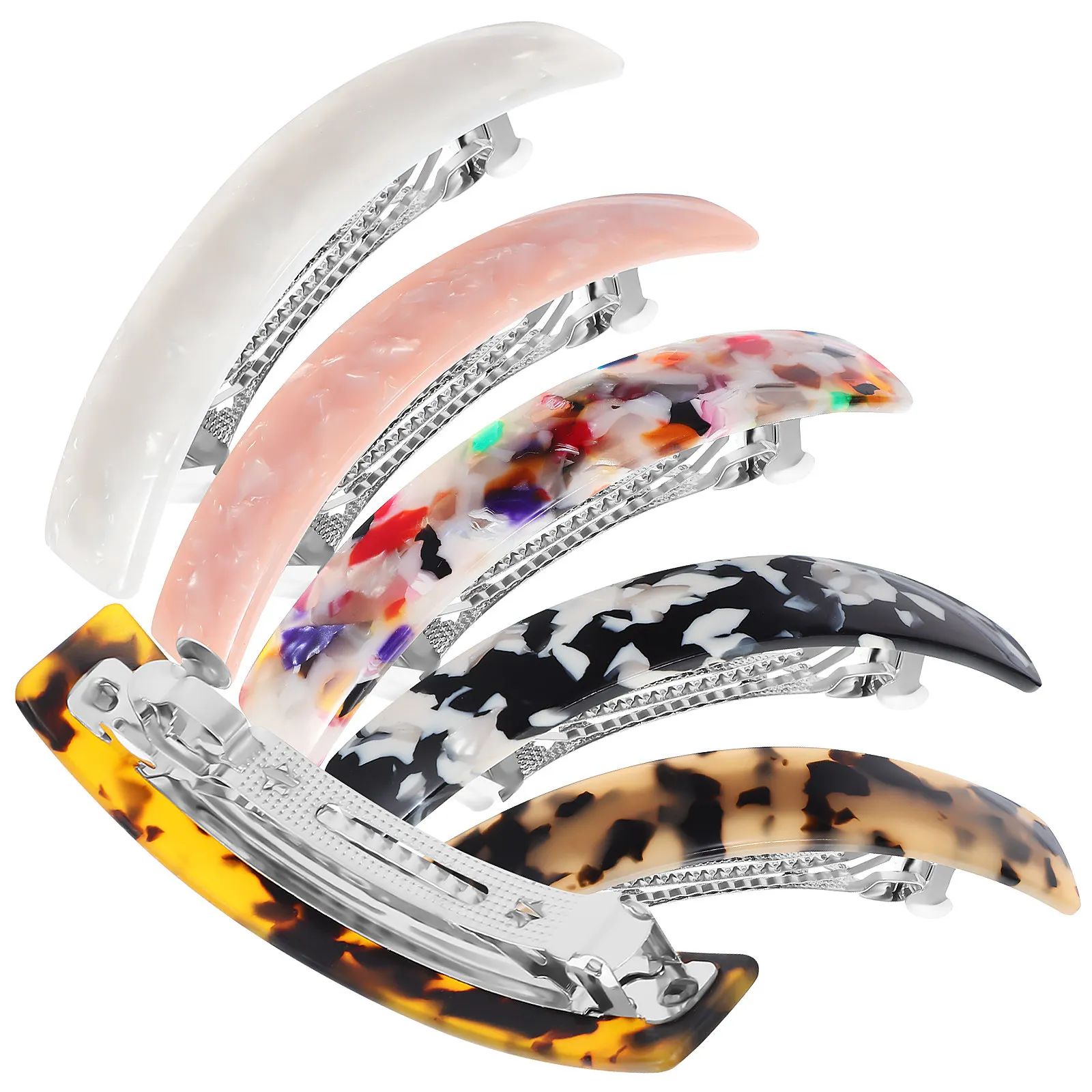

6Pcs Hair Barrettes for Women Vintage Acetate Spring Clips Fashionable Versatile Elegant Hair Accessories for Women Daily
