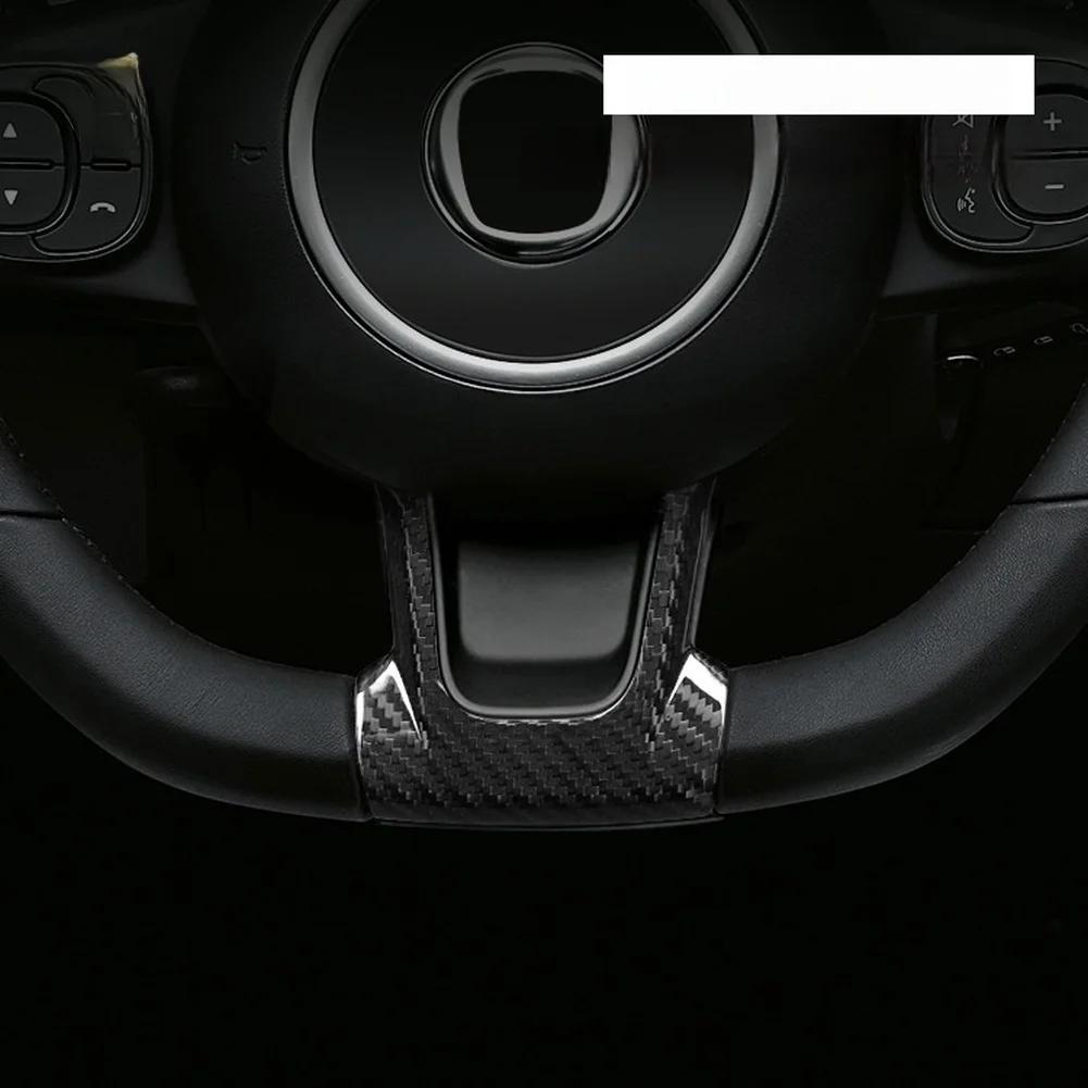 

Carbon Fiber Decorative Sticker for Car Steering Wheel Fit For Fiat 500 For Abarth 595 695 595C 695C 2011-2024 Black