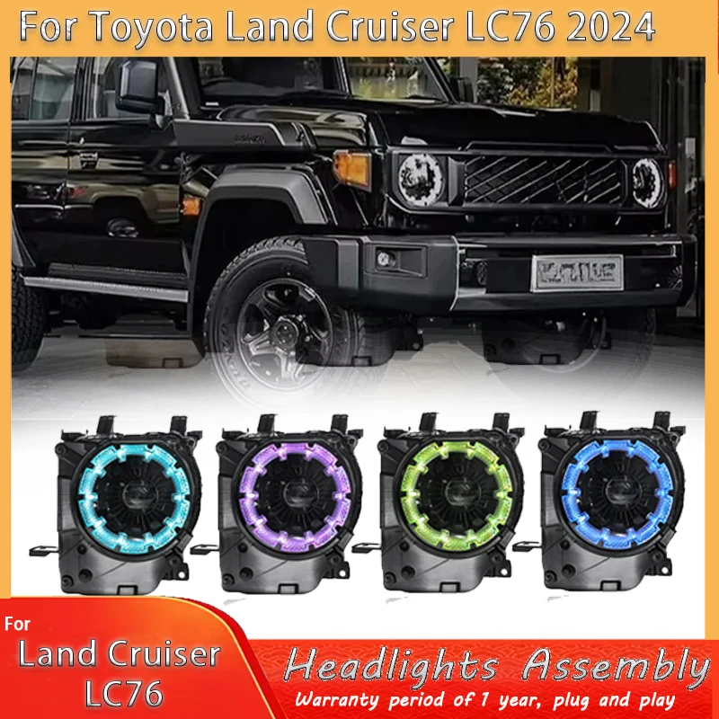 

2pcs LED Headlights Front Lamps For Toyota Land Cruiser RGB 70 75 76 77 78 79 LC70 LC76 LC78 LC79 2024 Automotive Accessories