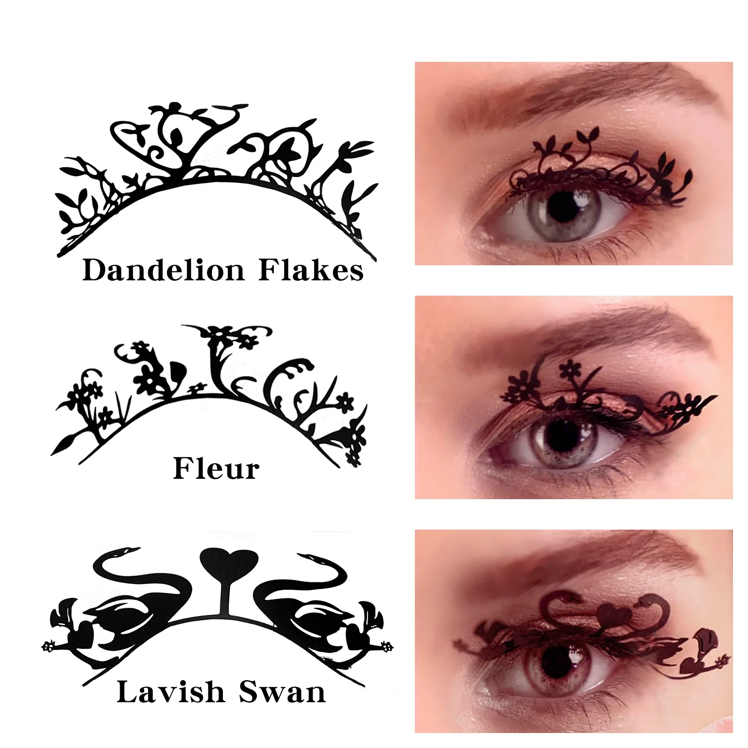 Nuova forma di ragnatela Ciglia finte fiore Striscia naturale Teschio segmentale Farfalla Ciglia finte Halloween Cosplay Trucco fai da te